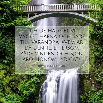 Picture 07 - Markus 4:41 SV1917 - Och de hade blivit mycket häpna och sade till - Bible Verse Picture