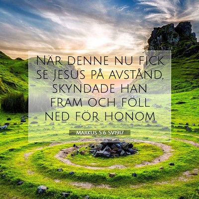 Picture 07 - Markus 5:6 SV1917 - När denne nu fick se Jesus på avstånd, - Bible Verse Picture