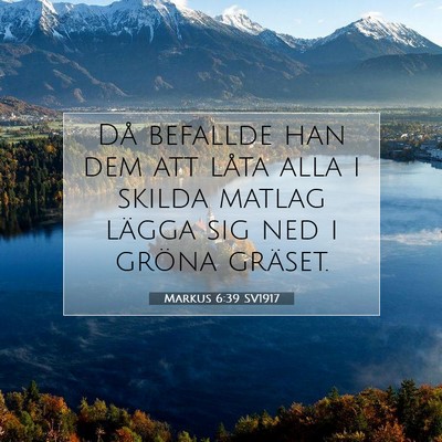 Picture 07 - Markus 6:39 SV1917 - Då befallde han dem att låta alla i skilda - Bible Verse Picture