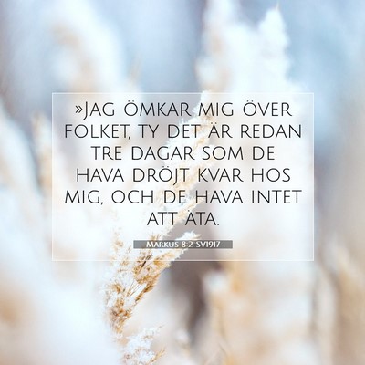Picture 07 - Markus 8:2 SV1917 - »Jag ömkar mig över folket, ty det är redan - Bible Verse Picture