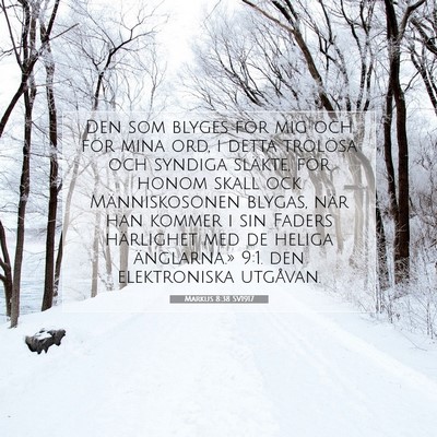 Picture 07 - Markus 8:38 SV1917 - Den som blyges för mig och för mina ord, i - Bible Verse Picture