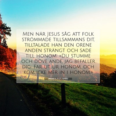 Picture 07 - Markus 9:25 SV1917 - Men när Jesus såg att folk strömmade - Bible Verse Picture