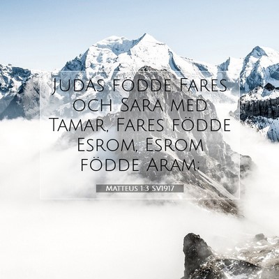Picture 07 - Matteus 1:3 SV1917 - Judas födde Fares och Sara med Tamar, Fares - Bible Verse Picture