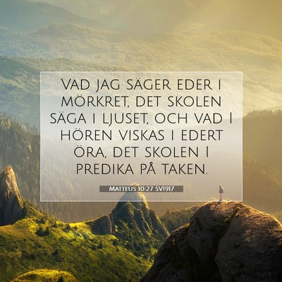 Picture 07 - Matteus 10:27 SV1917 - Vad jag säger eder i mörkret, det skolen säga - Bible Verse Picture