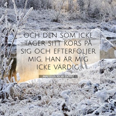 Picture 07 - Matteus 10:38 SV1917 - och den som icke tager sitt kors på sig och - Bible Verse Picture