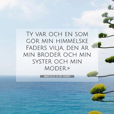 Picture 07 - Matteus 12:50 SV1917 - Ty var och en som gör min himmelske Faders - Bible Verse Picture