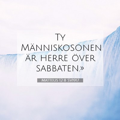 Picture 07 - Matteus 12:8 SV1917 - Ty Människosonen är herre över - Bible Verse Picture