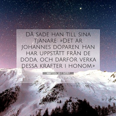 Picture 07 - Matteus 14:2 SV1917 - Då sade han till sina tjänare: »Det är - Bible Verse Picture