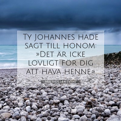 Picture 07 - Matteus 14:4 SV1917 - Ty Johannes hade sagt till honom: »Det är icke - Bible Verse Picture