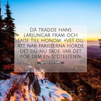 Picture 07 - Matteus 15:12 SV1917 - Då trädde hans lärjungar fram och sade till - Bible Verse Picture