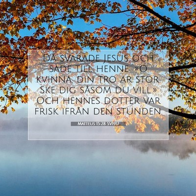 Picture 07 - Matteus 15:28 SV1917 - Då svarade Jesus och sade till henne: »O - Bible Verse Picture