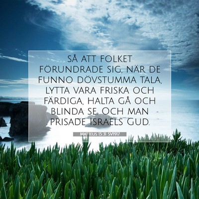Picture 07 - Matteus 15:31 SV1917 - så att folket förundrade sig, när de funno - Bible Verse Picture