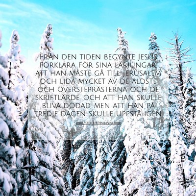 Picture 07 - Matteus 16:21 SV1917 - Från den tiden begynte Jesus förklara för sina - Bible Verse Picture