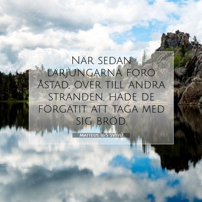 Picture 07 - Matteus 16:5 SV1917 - När sedan lärjungarna foro åstad, över till - Bible Verse Picture