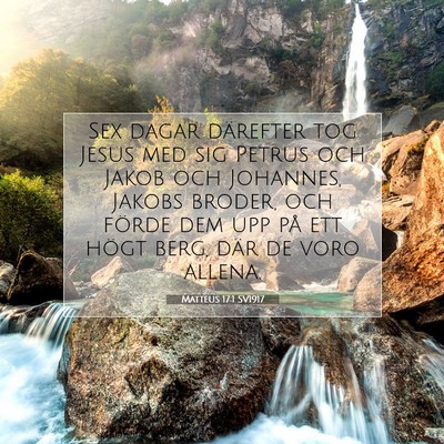 Picture 07 - Matteus 17:1 SV1917 - Sex dagar därefter tog Jesus med sig Petrus och - Bible Verse Picture