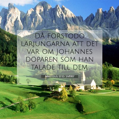 Picture 07 - Matteus 17:13 SV1917 - Då förstodo lärjungarna att det var om - Bible Verse Picture