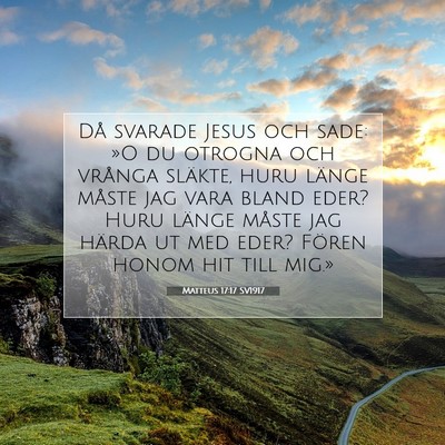 Picture 07 - Matteus 17:17 SV1917 - Då svarade Jesus och sade: »O du otrogna och - Bible Verse Picture