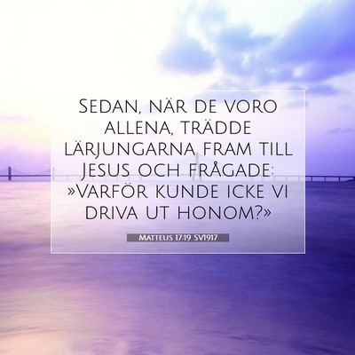 Picture 07 - Matteus 17:19 SV1917 - Sedan, när de voro allena, trädde lärjungarna - Bible Verse Picture