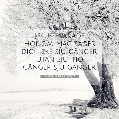 Picture 07 - Matteus 18:22 SV1917 - Jesus svarade honom: »Jag säger dig: Icke sju - Bible Verse Picture