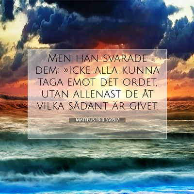 Picture 07 - Matteus 19:11 SV1917 - Men han svarade dem: »Icke alla kunna taga emot - Bible Verse Picture