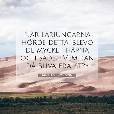 Picture 07 - Matteus 19:25 SV1917 - När lärjungarna hörde detta, blevo de mycket - Bible Verse Picture