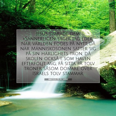 Picture 07 - Matteus 19:28 SV1917 - Jesus svarade dem: »Sannerligen säger jag eder: - Bible Verse Picture