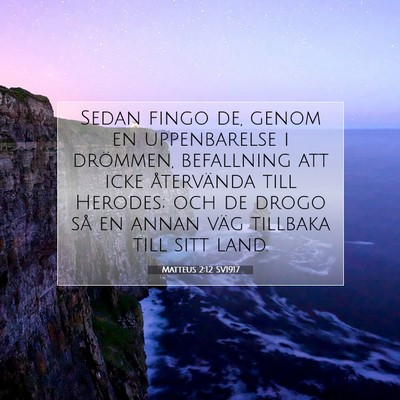 Picture 07 - Matteus 2:12 SV1917 - Sedan fingo de, genom en uppenbarelse i drömmen, - Bible Verse Picture