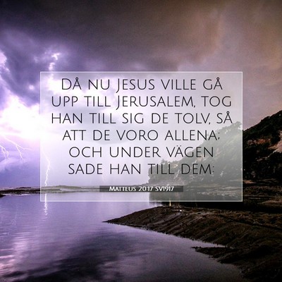 Picture 07 - Matteus 20:17 SV1917 - Då nu Jesus ville gå upp till Jerusalem, tog - Bible Verse Picture
