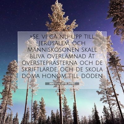 Picture 07 - Matteus 20:18 SV1917 - »Se, vi gå nu upp till Jerusalem, och - Bible Verse Picture