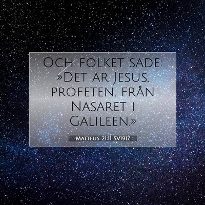 Picture 07 - Matteus 21:11 SV1917 - Och folket sade: »Det är Jesus, profeten, från - Bible Verse Picture