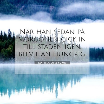 Picture 07 - Matteus 21:18 SV1917 - När han sedan på morgonen gick in till staden - Bible Verse Picture