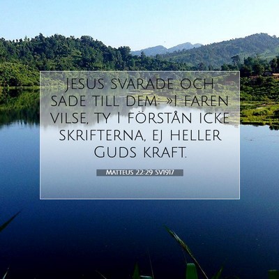 Picture 07 - Matteus 22:29 SV1917 - Jesus svarade och sade till dem: »I faren vilse, - Bible Verse Picture