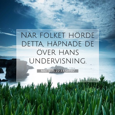 Picture 07 - Matteus 22:33 SV1917 - När folket hörde detta, häpnade de över hans - Bible Verse Picture