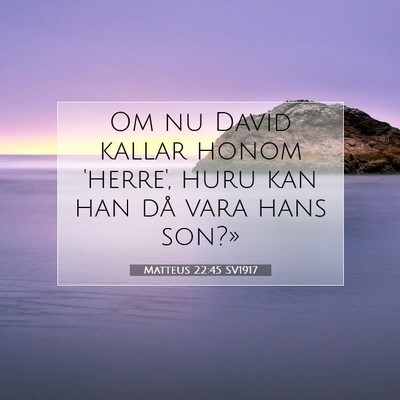 Picture 07 - Matteus 22:45 SV1917 - Om nu David kallar honom 'herre', huru kan han - Bible Verse Picture