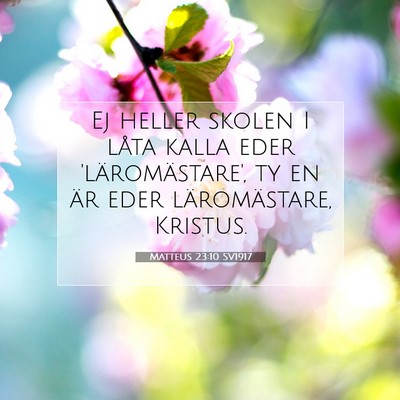 Picture 07 - Matteus 23:10 SV1917 - Ej heller skolen I låta kalla eder - Bible Verse Picture