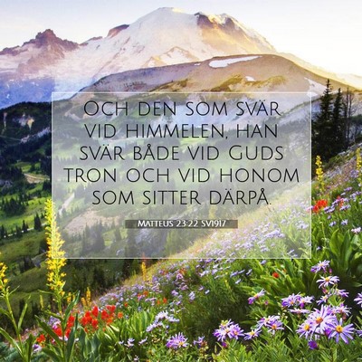 Picture 07 - Matteus 23:22 SV1917 - Och den som svär vid himmelen, han svär både - Bible Verse Picture