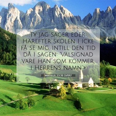 Picture 07 - Matteus 23:39 SV1917 - Ty jag säger eder: Härefter skolen I icke få - Bible Verse Picture