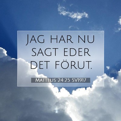 Picture 07 - Matteus 24:25 SV1917 - Jag har nu sagt eder det - Bible Verse Picture