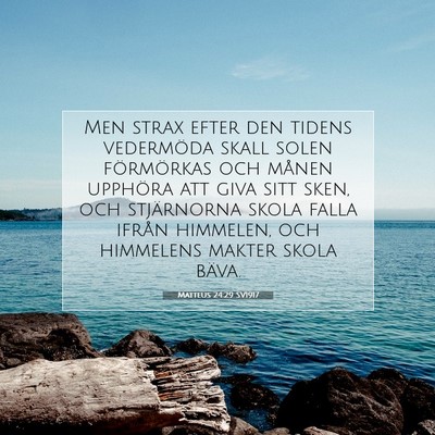 Picture 07 - Matteus 24:29 SV1917 - Men strax efter den tidens vedermöda skall solen - Bible Verse Picture