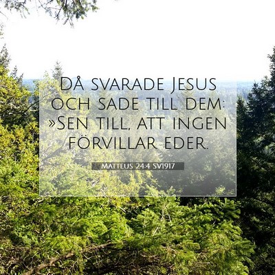 Picture 07 - Matteus 24:4 SV1917 - Då svarade Jesus och sade till dem: »Sen till, - Bible Verse Picture