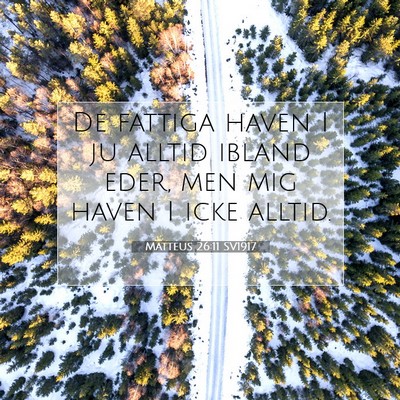 Picture 07 - Matteus 26:11 SV1917 - De fattiga haven I ju alltid ibland eder, men mig - Bible Verse Picture