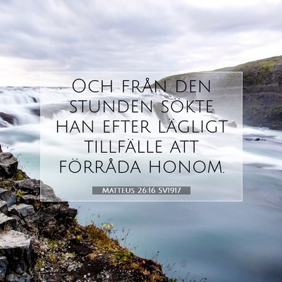 Picture 07 - Matteus 26:16 SV1917 - Och från den stunden sökte han efter lägligt - Bible Verse Picture