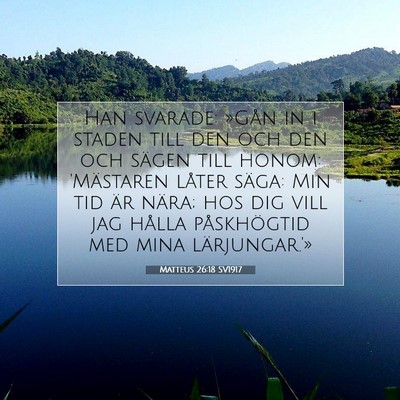 Picture 07 - Matteus 26:18 SV1917 - Han svarade: »Gån in i staden till den och den - Bible Verse Picture