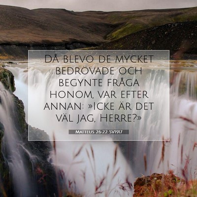 Picture 07 - Matteus 26:22 SV1917 - Då blevo de mycket bedrövade och begynte fråga - Bible Verse Picture