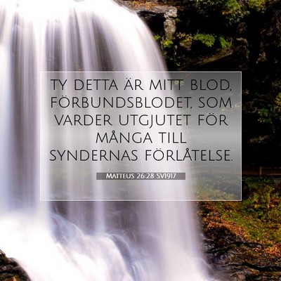 Picture 07 - Matteus 26:28 SV1917 - ty detta är mitt blod, förbundsblodet, som - Bible Verse Picture