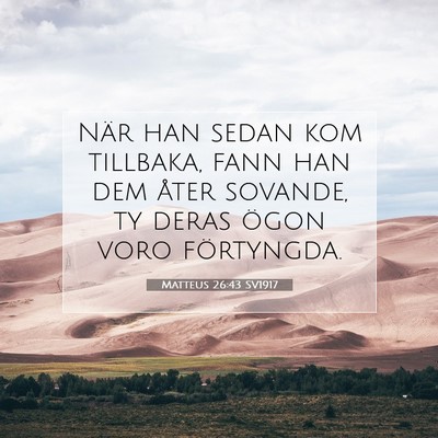 Picture 07 - Matteus 26:43 SV1917 - När han sedan kom tillbaka, fann han dem åter - Bible Verse Picture