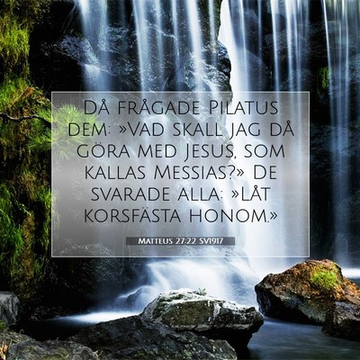 Picture 07 - Matteus 27:22 SV1917 - Då frågade Pilatus dem: »Vad skall jag då - Bible Verse Picture