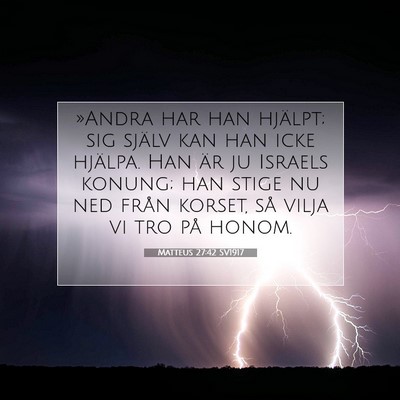 Picture 07 - Matteus 27:42 SV1917 - »Andra har han hjälpt; sig själv kan han icke - Bible Verse Picture