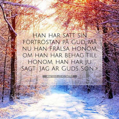 Picture 07 - Matteus 27:43 SV1917 - Han har satt sin förtröstan på Gud, må nu han - Bible Verse Picture