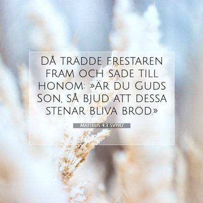 Picture 07 - Matteus 4:3 SV1917 - Då trädde frestaren fram och sade till honom: - Bible Verse Picture